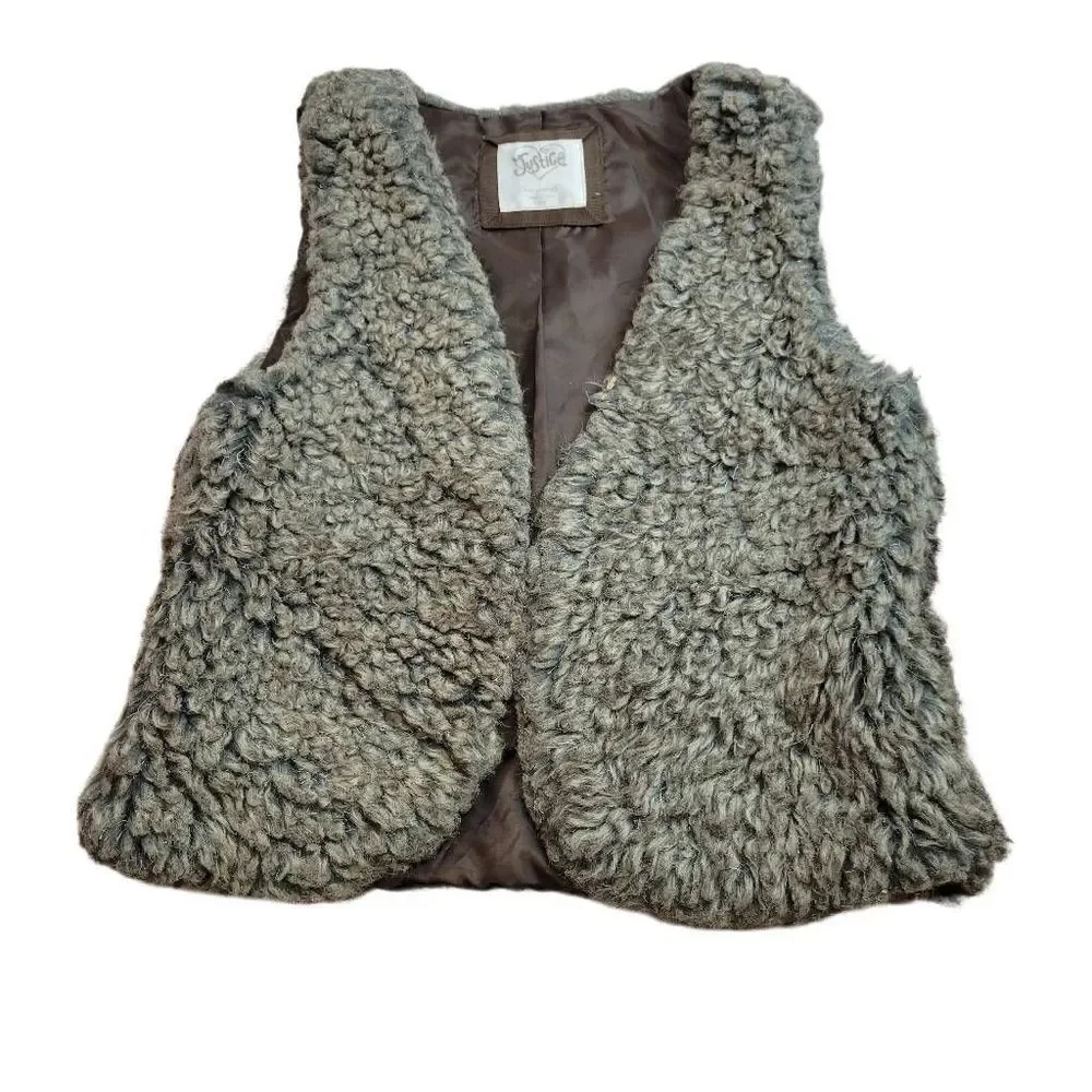 Justice fuzzy vest L